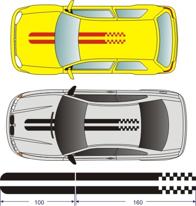 Adesivi per auto - strisce, a